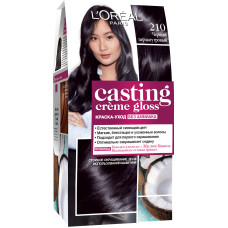 Крем-фарба для волосся без аміаку LOreal Paris Casting Creme Gloss 210 Чорний перламутровий 180 мл