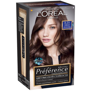 Стійка гель-фарба для волосся L'Oreal Paris Recital Preference 6.21 Перламутровий світло-каштановий 174 мл
