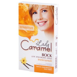 Віск Caramel для депіляції обличчя Ванільний 12 шт (смужок)