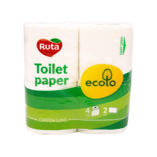 Туалетний папір Ecolo 2 шари Білий 4 шт