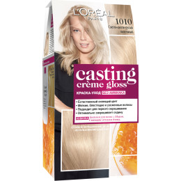 Крем-фарба для волосся без аміаку LOreal Paris Casting Creme Gloss 1010 Світло-світло-русявий попелястий 180 мл