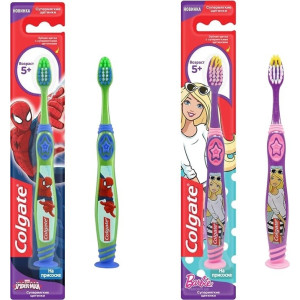 Зубна щітка Colgate Барбi або Людина павук для дітей вiд 5 років