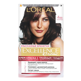 Стійка крем-фарба для волосся LOreal Paris Excellence Creme з потрійним захистом 4.00 - Каштановий