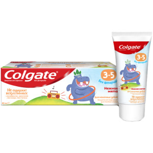 Дитяча зубна паста Colgate без фтору Ніжна мята від 3 до 5 років 60 мл Фото-1