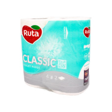 Туалетний папір Ruta Classic Білий 2 шари 4 рулони