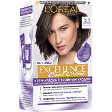 Стійка фарба для волосся LOreal Paris Excellence Cool Creme 5.11 Ультрапепельний світло-каштановий 192 мл