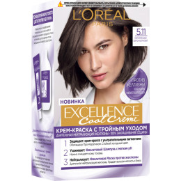 Стійка фарба для волосся LOreal Paris Excellence Cool Creme 5.11 Ультрапепельний світло-каштановий 192 мл