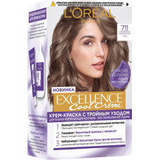 Стійка фарба для волосся LOreal Paris Excellence Cool Creme 7.11 - Ультрапепельний русявий 192 мл