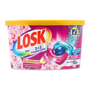 Капсули для прання Losk 3в1 Малазійська квітка Ароматерапія 12 шт