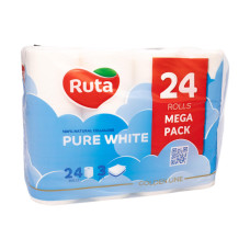 Туалетний папір Ruta Pure White білий 3 шари 24 шт