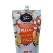 Рідке крем-мило з молочними протеїнами Dolce Vero Vanilla Milk Дой-пак