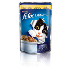 Вологий корм для дорослих котів Purina Felix Fantastic з куркою 100 г