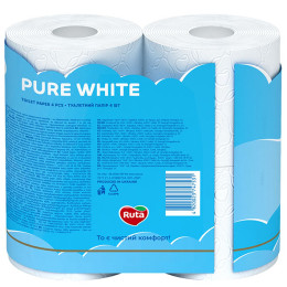 Туалетний папір білий Ruta Pure 3 шари 4 шт