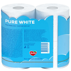 Туалетний папір білий Ruta Pure 3 шари 4 шт-Фото-1