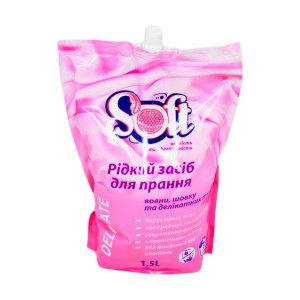 Гель для прання для делікатних тканин Soft ДОЙ ПАК 1,5л